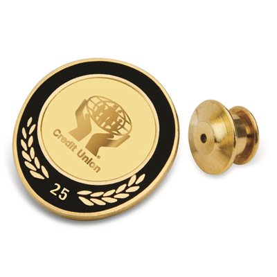 25 Year Lapel Pin (Gold Plated - Black Enamel)