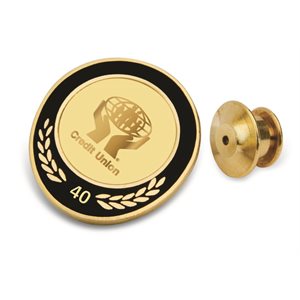 40 Year Lapel Pin (Gold Plated - Black Enamel)